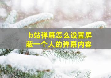 b站弹幕怎么设置屏蔽一个人的弹幕内容