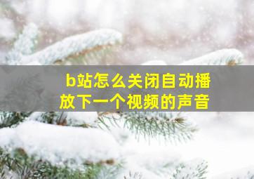 b站怎么关闭自动播放下一个视频的声音