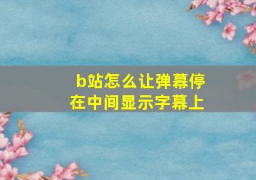 b站怎么让弹幕停在中间显示字幕上