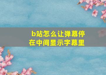 b站怎么让弹幕停在中间显示字幕里