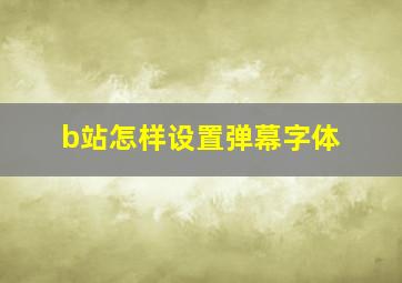 b站怎样设置弹幕字体