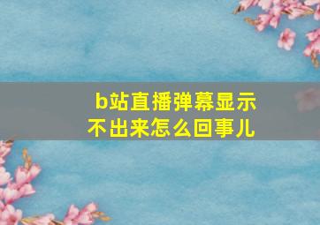 b站直播弹幕显示不出来怎么回事儿