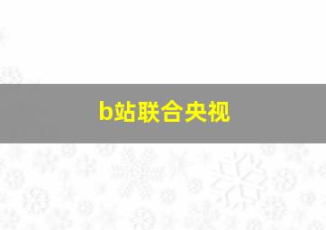 b站联合央视