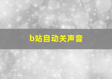 b站自动关声音