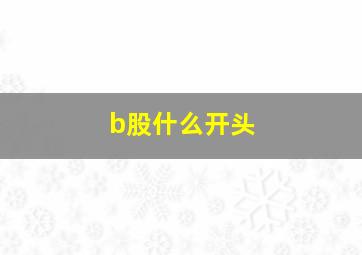 b股什么开头