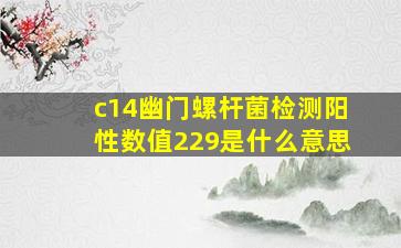 c14幽门螺杆菌检测阳性数值229是什么意思