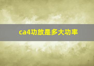 ca4功放是多大功率