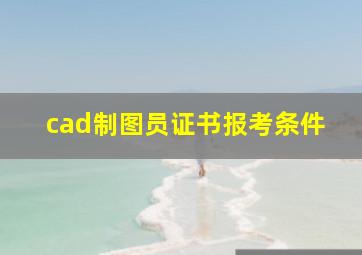 cad制图员证书报考条件