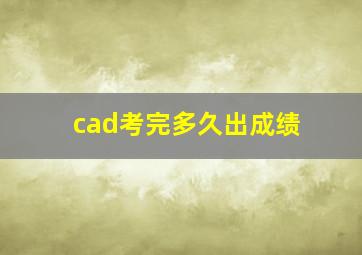 cad考完多久出成绩