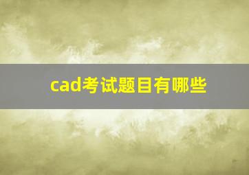 cad考试题目有哪些