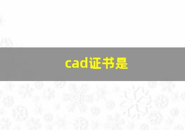 cad证书是