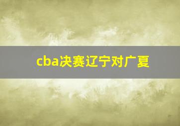 cba决赛辽宁对广夏