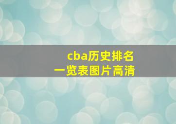 cba历史排名一览表图片高清