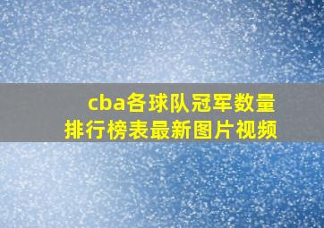 cba各球队冠军数量排行榜表最新图片视频