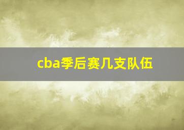 cba季后赛几支队伍