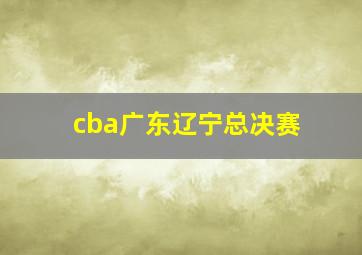 cba广东辽宁总决赛