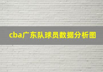 cba广东队球员数据分析图