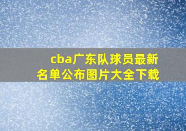 cba广东队球员最新名单公布图片大全下载