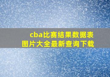 cba比赛结果数据表图片大全最新查询下载