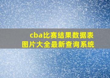 cba比赛结果数据表图片大全最新查询系统