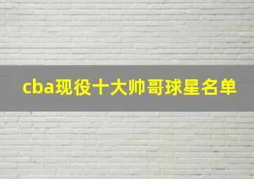 cba现役十大帅哥球星名单