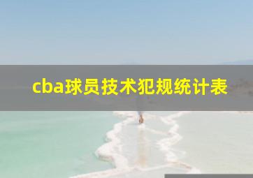 cba球员技术犯规统计表