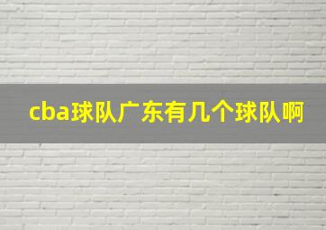 cba球队广东有几个球队啊