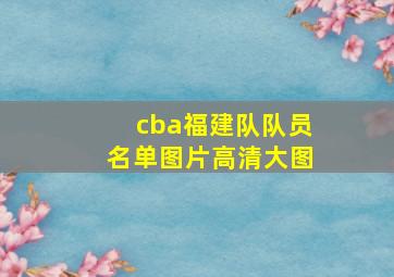 cba福建队队员名单图片高清大图