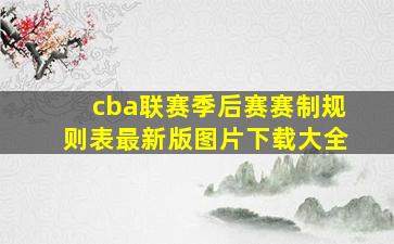 cba联赛季后赛赛制规则表最新版图片下载大全