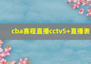 cba赛程直播cctv5+直播表