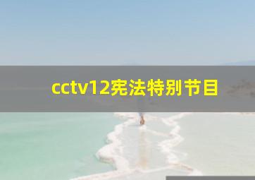 cctv12宪法特别节目