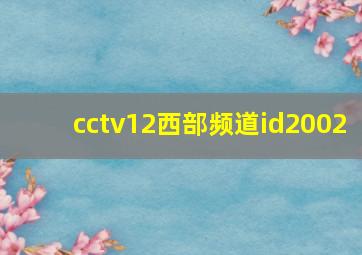 cctv12西部频道id2002