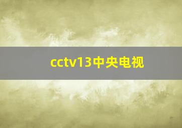 cctv13中央电视