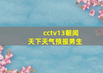 cctv13朝闻天下天气预报男生