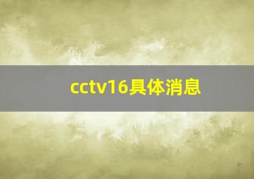 cctv16具体消息