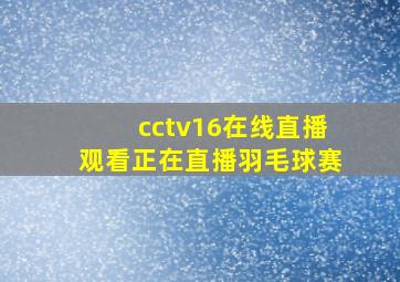 cctv16在线直播观看正在直播羽毛球赛