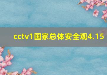 cctv1国家总体安全观4.15