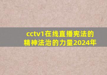 cctv1在线直播宪法的精神法治的力量2024年