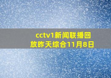 cctv1新闻联播回放昨天综合11月8日