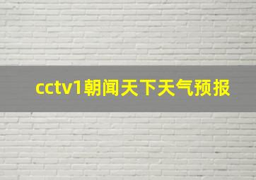 cctv1朝闻天下天气预报