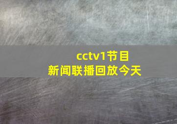 cctv1节目新闻联播回放今天