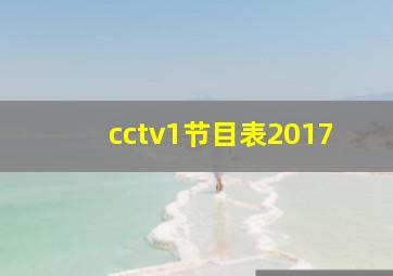 cctv1节目表2017