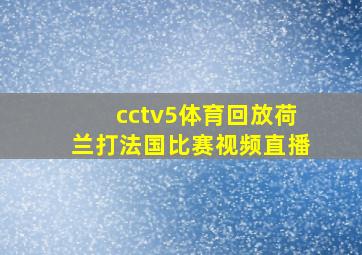 cctv5体育回放荷兰打法国比赛视频直播