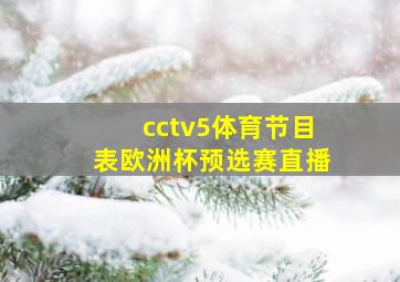 cctv5体育节目表欧洲杯预选赛直播