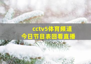 cctv5体育频道今日节目表回看直播