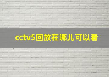 cctv5回放在哪儿可以看