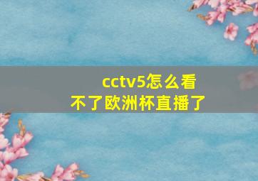 cctv5怎么看不了欧洲杯直播了