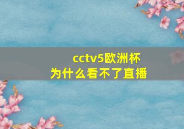 cctv5欧洲杯为什么看不了直播