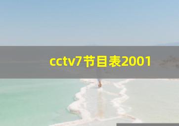 cctv7节目表2001