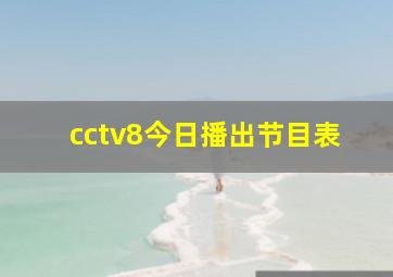 cctv8今日播出节目表